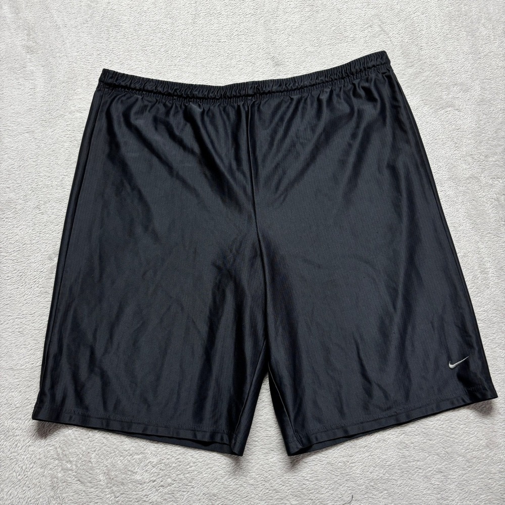 Y2K Nike Vintage Shorts Mens XL Athletic Black Swoosh Training Basketball